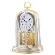 Rhythm Continental Mantel Clock Rotating Twist Pendulum – Gilt
