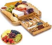 SMIRLY Bamboo Cheese Board and Knife Set- https://amzn.to/3Ck4afM