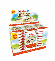 Kinder Creamy Pack of 24 Milky and Cocoa Chocolate with Extruded Rice